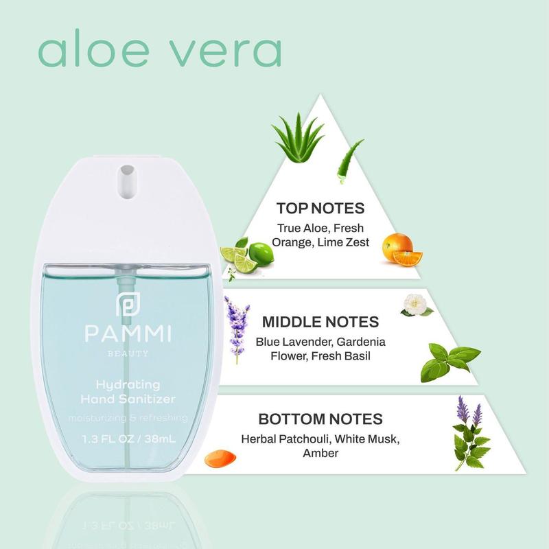 PAMMI Hydrating Hand Sanitizer 2 Pack - Fresh Lavender & Aloe Vera, Pocket-Friendly Design - Fragrance, Scent spray sanitizer