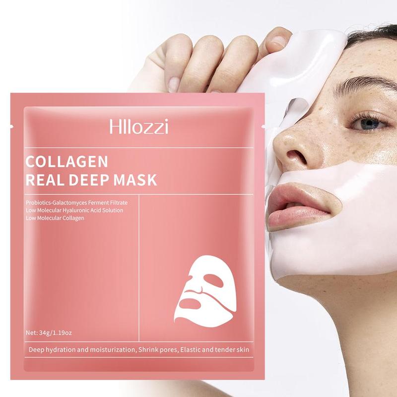 Collagen Deep Moisturizing Facial Mask, 4 Counts box Hydrating Facial Mask, Brightening Facial Skin Care Product for Women & Men