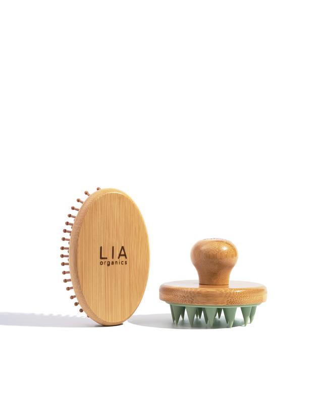 Bamboo Scalp Brush and Massager for Hair Oiling