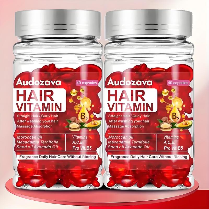 40 Capsules Hair Treatment Serum - No Rinse with Argan Macadamia Avocado Oils - Vitamins A C E Pro B5 - Conditioner for Women & Men Hair and Scalp Care