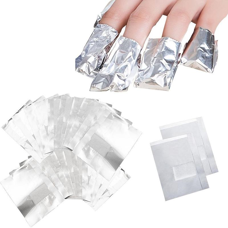 Nail Art Foil Strip, 100pcs set Nail Polish Remover Foil Wrap, Nail Art Remover Tool for Nail Salon