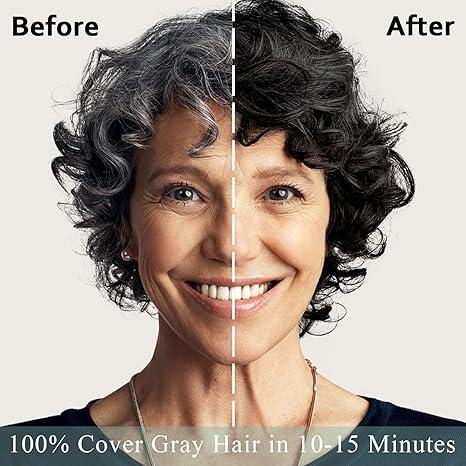 Instant Black Hair Shampoo Hair Color Shampoo for Gray Hair, 16.9 Fl Oz, Natural long lasting Black Hair Dye Shampoo 3 in 1 for Men & Women