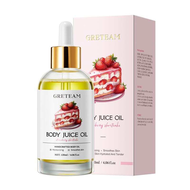 GreTeam Strawberry Shortcake Handcrafted Body Oil Body Care Hydrating Moisturizer Moisturizing Gentle Body Care 120ml