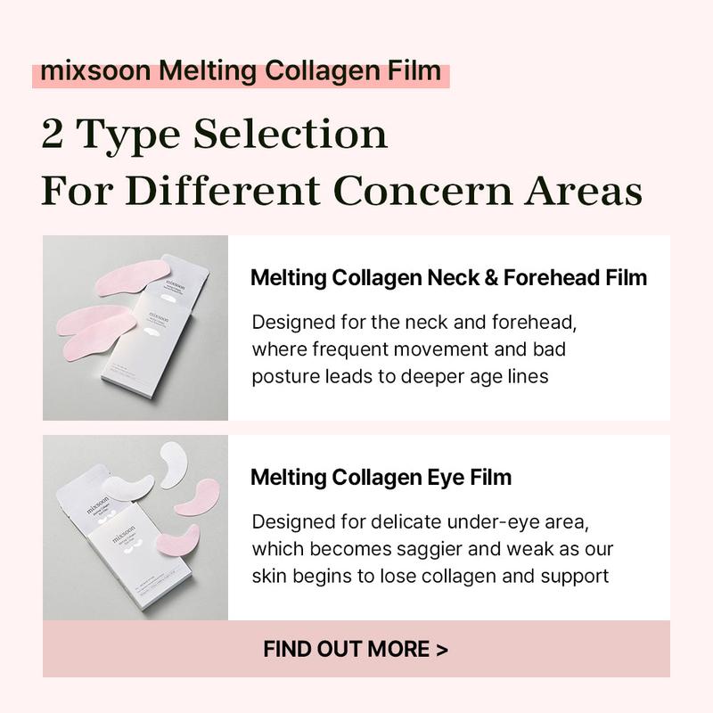 [mixsoon Official Shop] Melting Collagen Neck & Forehead Film 5Pack | Melting Patch for Anti-Aging, Brightening, Deep Moisture, Skin Tightening & Firming | Korean Skincare