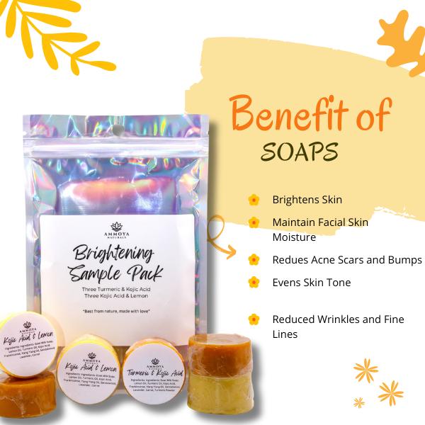 6 Piece Sample Soap Pack Skincare Face and Body Soap