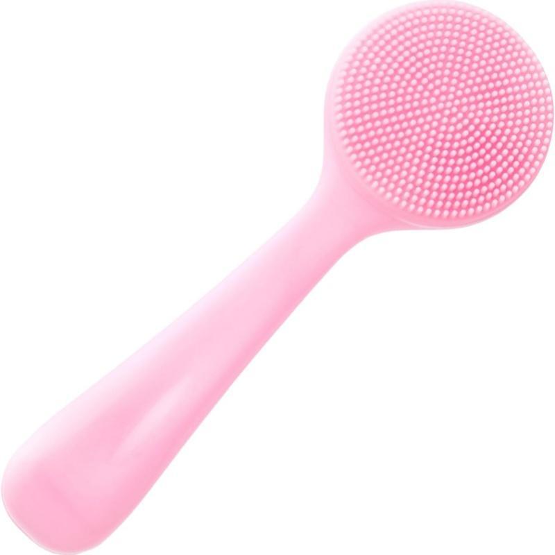 Portable Double Sided Silicone Facial Scrubber, Facial Cleaning Brush, Long Handle Face Exfoliator Massage Brush, Shower Cleaning Brush for Women Men, Blush Silicone Face Brush, Face Wash Skin Care Tools, Cosmetic Makeup Tools Beauty Gifts