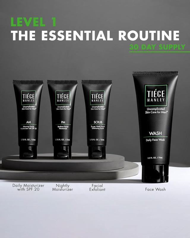 Tiege Hanley Mens Skin Care Set, Essential Skin Care Routine for Men -  Comes in 3 Levels Comfort