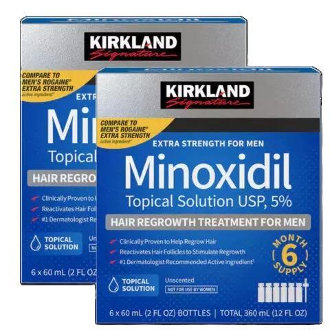 Kirkland Minoxidil 5% Extra Strength 1, 3, 6, 12 Months Supply Men Hair Regrowth ( New Packaging ) Hair Care  Serum Comfort  regrowth solution