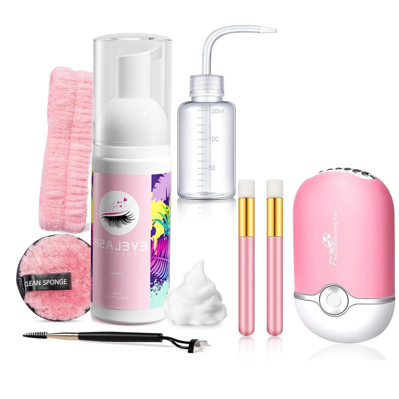 Lash Shampoo for Lash Extensions,2.11Floz Eyelash Extension Cleanser Lash Fan Dryer with Lash Cleaning Kit Unique Gift Ideas for Women,Christmas Gifts for Mom Sister Friend Wife Home Use