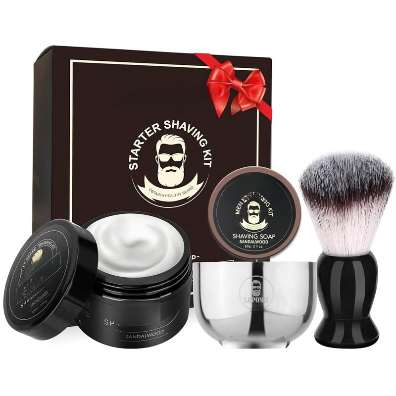 Shaving Kit for Men, Include Shaving Soap for Men, Shaving Brush, Shaving Cream, Shaving Bowl Mens Shaving Kit Aftershave Gift Set for Men Him Husband Boyfriend Stocking Stuffers