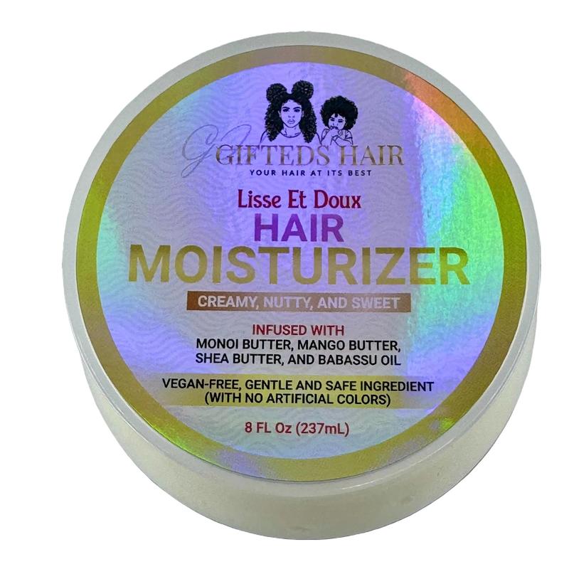 Gifted Cosmetics Lisse et Doux Hair Moisturizer with Monoi, Mango, Shea Butter and Babassu Oil, Phthalate, PEG, Dye and Paraben-Free Haircare Smooth