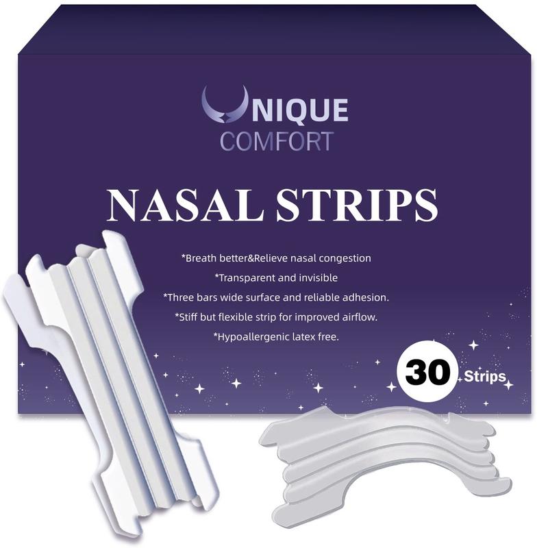 Unique Comfort Anti Snoring Nose Tape for Better Sleep - Skincare, Nasal Strips for Increased Oxygen Intake and Clear Breath, 30 Count