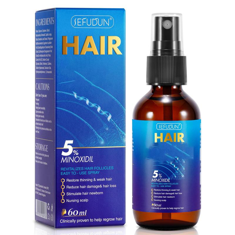 Sefudun 5% Minoxidil Hair Serum with Micro Derma Roller Set(60ml), with Hair Spray