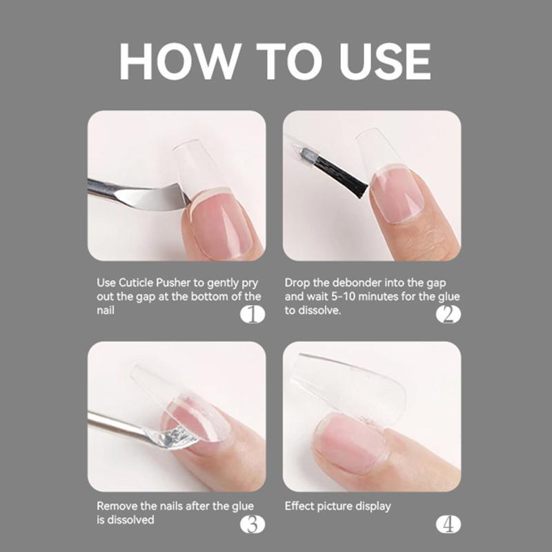 Nail Glue Remover for Press on Nails, 2 Counts set Quick Stick on False Nails Remover, DIY Nail Art Remover, Manicure Tool for Women & Girls, Home and Salon Nail Supplies, Christmas, Christmas Gift