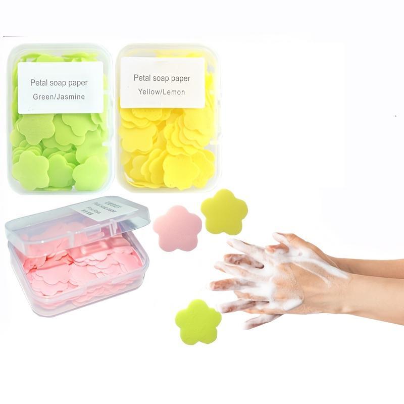 3 Box Portable Hand Washing Soap, Travel Soap Paper, Fragrance Foam Soap for Home Travel Use