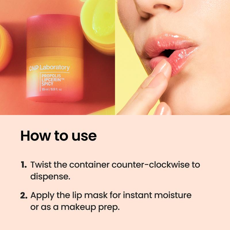 [CNP Official Shop] Honey Lip Plumper Spicy (Mint Flavor), Propolis Lipcerin, Hydrating Overnight Manuka Lip Butter & Balm & Mask, 12hrs Long-lasting Moisture, Gentle Exfoliation, Korean Skin Care, Shea Butter, Deep Nourish (0.5 fl.oz   15ml)