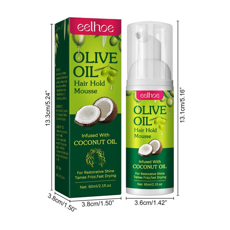 Olive Oil Hair Styling Mousse,Hydrate Permanent Anti-frizz Mousse for Curly Hair Styling and Moisturizing Care,Nourishing and Moisturizing