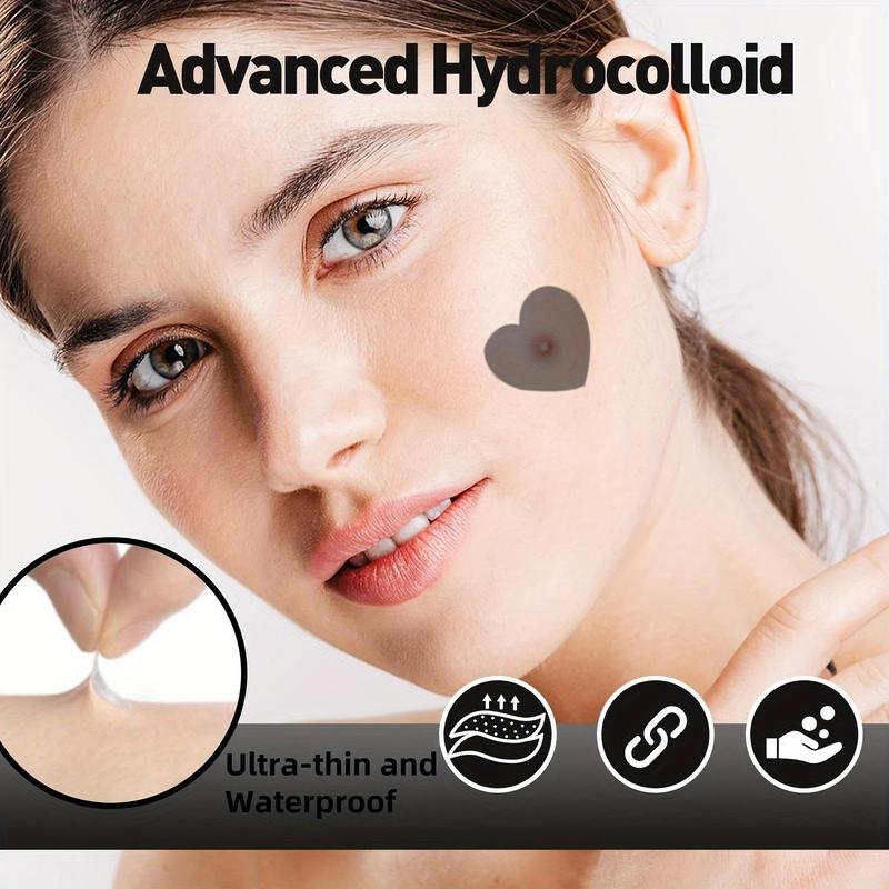 Heart & Round Shaped Acne Patches, 200pcs box Hydrocolloid Acne Cover Patches, Skin Care Patches for All Skin Types, Christmas Gift