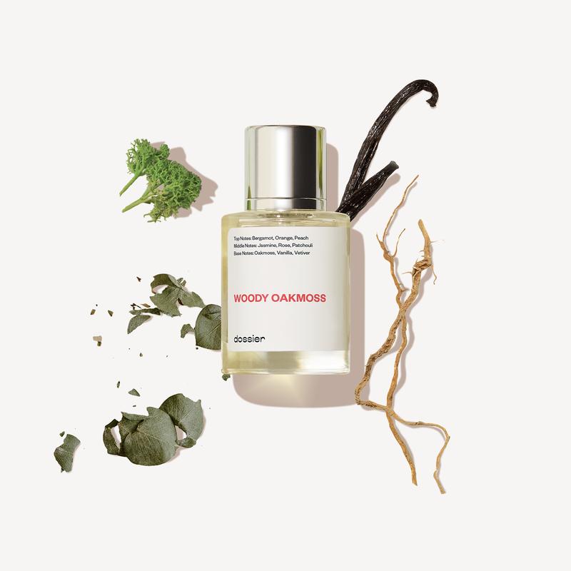 Woody Oakmoss, Dossier, Women, 50ml-100ml, Eau de Parfum, Bergamot, Orange, Peach, Jasmine, Rose, Patchouli, Vetiver