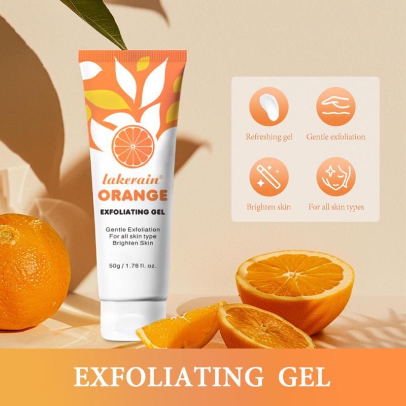 Orange Exfoliating Gel for Face Body, 3 Counts set Natural Moisturizing Face Scrub, Deep Cleansing Facial Exfoliator for Daily Use