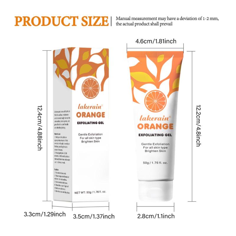 Orange Exfoliating Gel for Face Body, 3 Counts set Natural Moisturizing Face Scrub, Deep Cleansing Facial Exfoliator for Daily Use