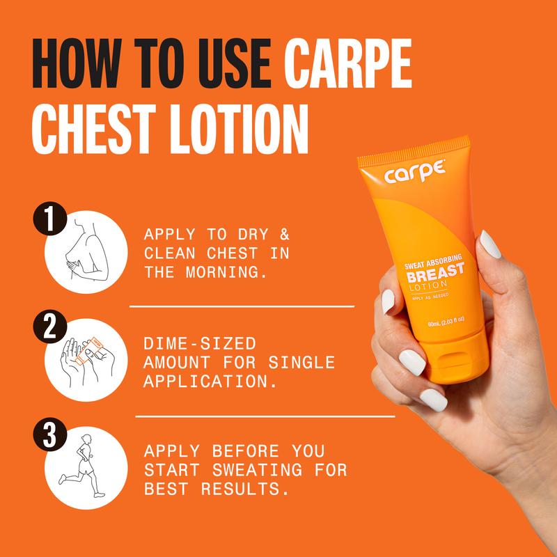 Carpe Breast Lotion, Sweat-Absorbing Formula, Calming Extracts & Powders