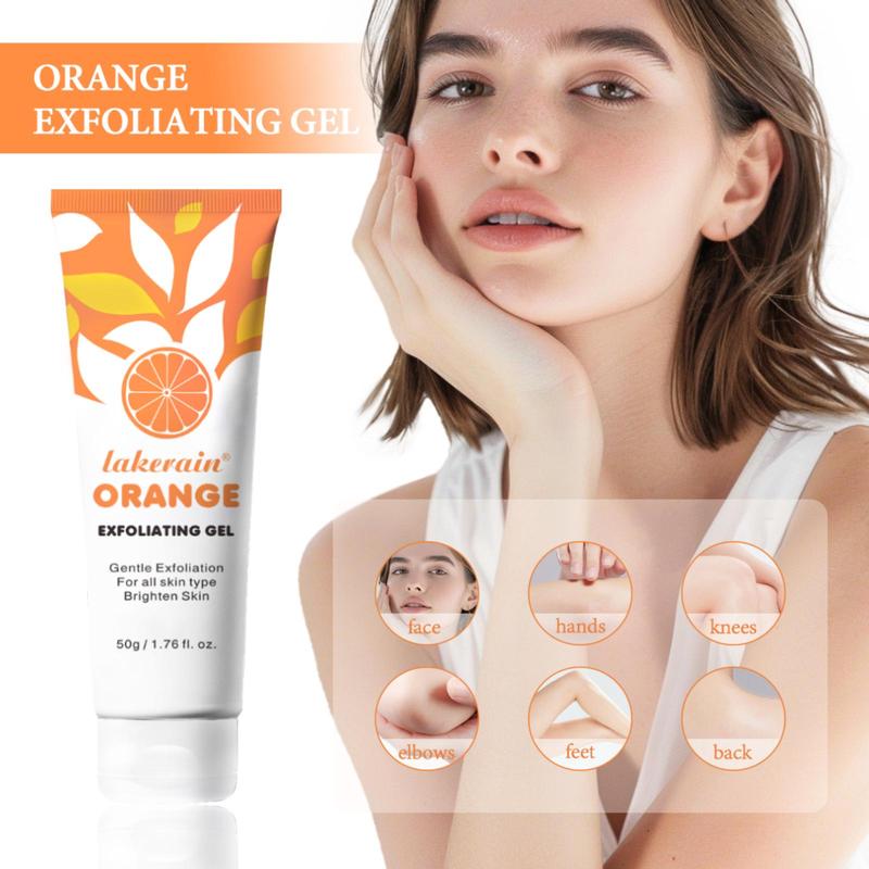 Orange Exfoliating Gel for Face Body, 3 Counts set Natural Moisturizing Face Scrub, Deep Cleansing Facial Exfoliator for Daily Use