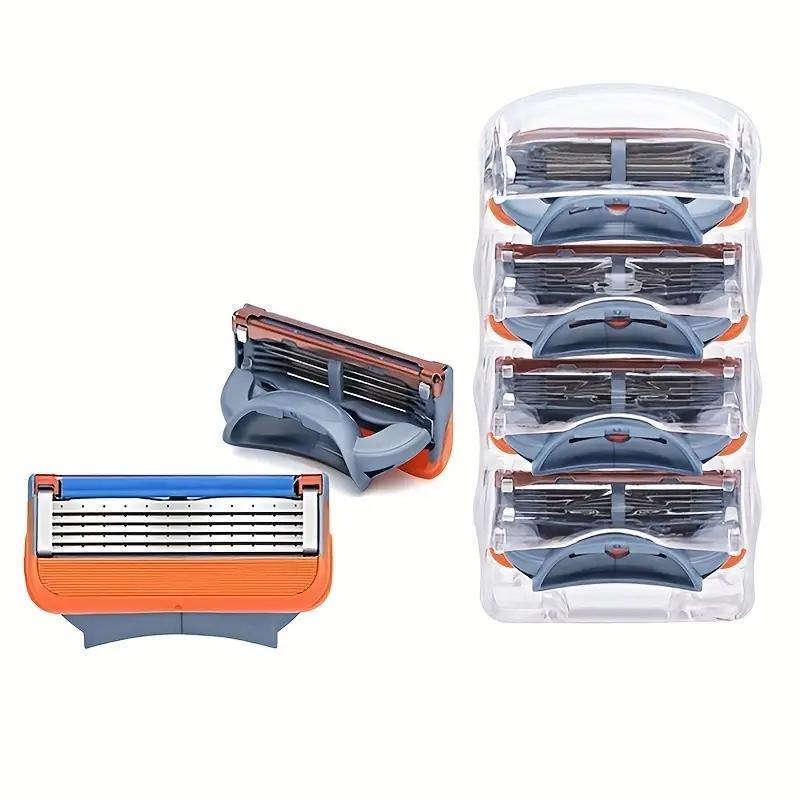 5 Layer Razor Blade Set for Men, 1 Set Men's Razor Holder & Replaceable Blade Heads, Multifunctional Hair Removal Tool for Leg, Arm & Armpit