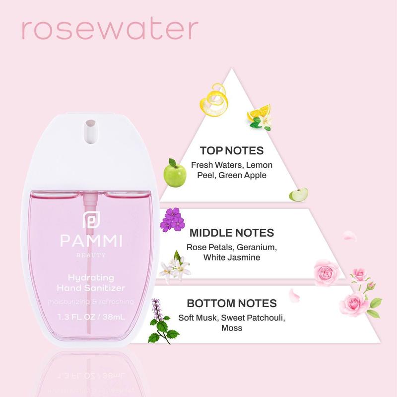 Pammi Beauty - Hydrating Hand Sanitizer Rosewater spray sanitizer