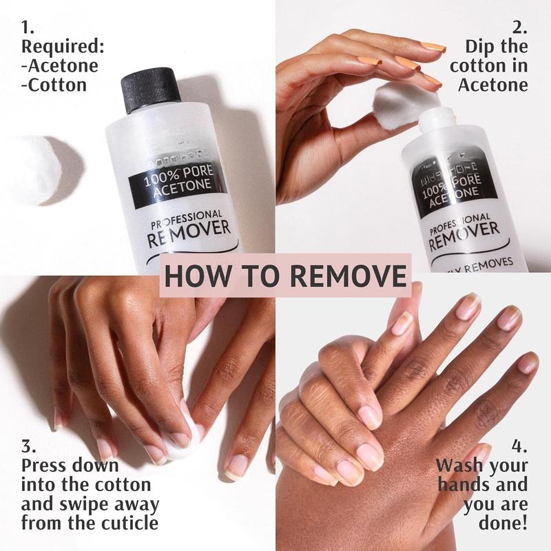 Pure Acetone Gel Polish Remover - Removes Gel, Dip,  Nails & Glue - 16 Fl oz