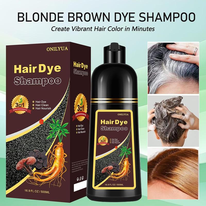 3 in 1 Hair Dye Shampoo -Various colors available，3 in 1 Herbal Ingredients Natural Shampoo，Natural Haircoloring，Plant Haircare, Hair coloring for women and men，Black hair dye Harecair