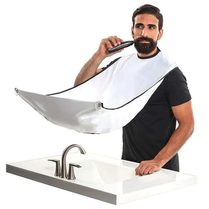 Beard Shaving Apron Set, 1 Set Multiple Types Beard Trimming Tool, Including Protective Cape & Manual Razor & Blades & Electric Razor, Christmas Gift