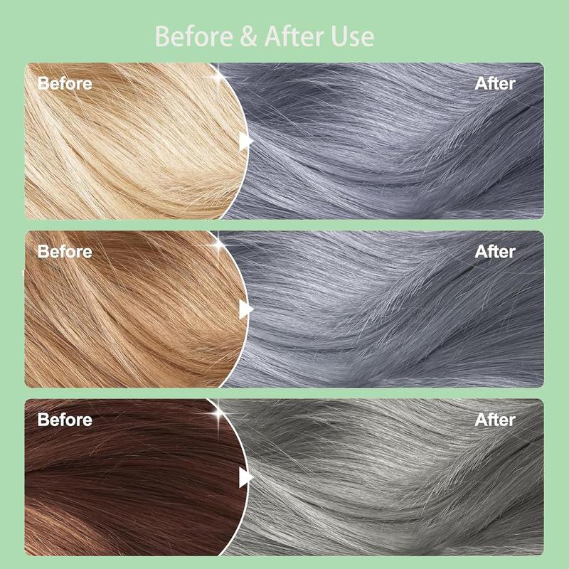 Hair Dye shampoo, 3 In 1 Silver Color Shampoo，Hair Instant Herbal Coloring Shampoo For Women&Men，Halloween Gifts Haircare