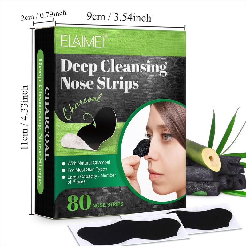 Deep Cleansing Nose Strips, 80pcs box Blackhead Pore Strips, Absorbs Oil, Dirt, Unclogs Pores, Suitable for Face Nose Pores and Oily Skin, Christmas Gift