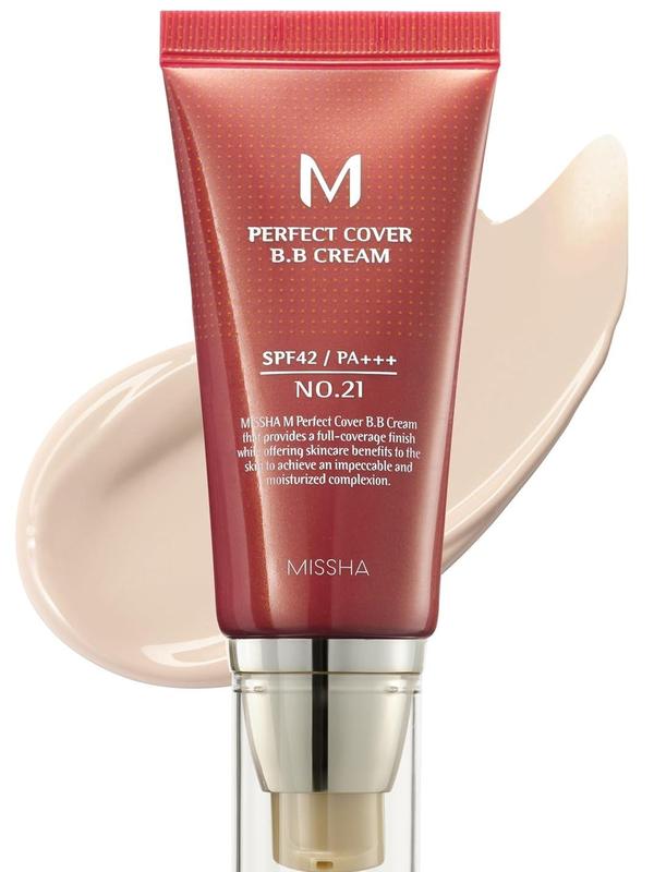 MISSHA M Perfect BB Cream No.21 Light Beige for Bright Skin SPF 42 PA +++ 1.69 Fl Oz - Tinted Moisturizer for face with SPF