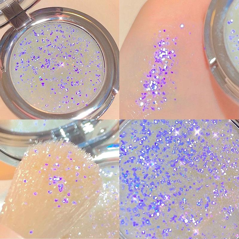 Long-wearing Glitter Eyeshadow Palette Highlighter Palette Powder Palette, Shiny Body Glitter Highlight Powder, Highlighter Makeup Palette, Pearly Face Brightener Makeup Products, Fall Gift