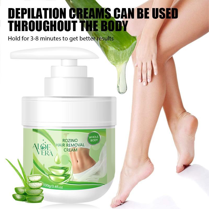 100g Aloe Vera Body Hair Removal Cream, 1 Box  Long-lasting Quick Clean Hair Removal Cream For Face, Legs, Arms And Underarm Hair Removal, Hair Removal Cream For All Skin Types