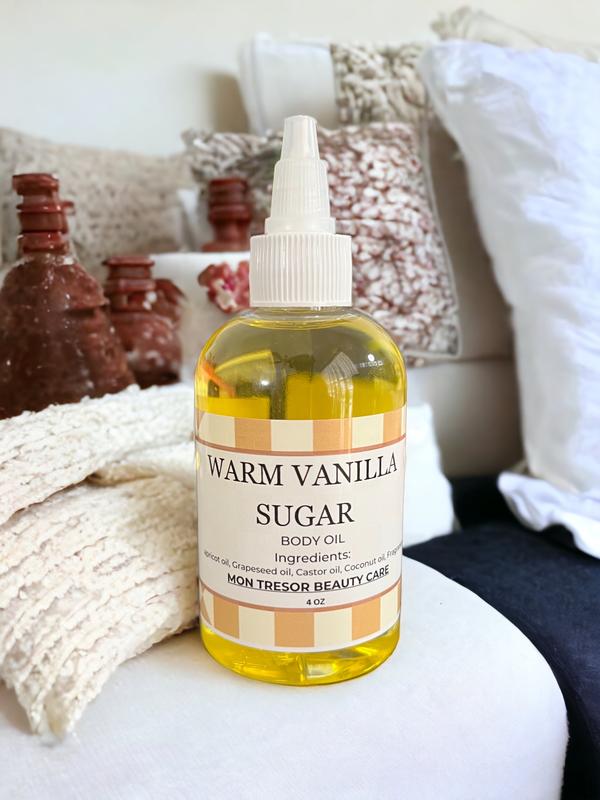 Warm Vanilla Sugar Body Oil, moisturizer, hydrating, warm, sweet vanilla, jasmine, musk caramelized vanilla sugar, sandalwood, cruelty free, vegan friendly Moisturizing Gentle Body Care Daily Scent Aroma Moisture Sensitive Scented