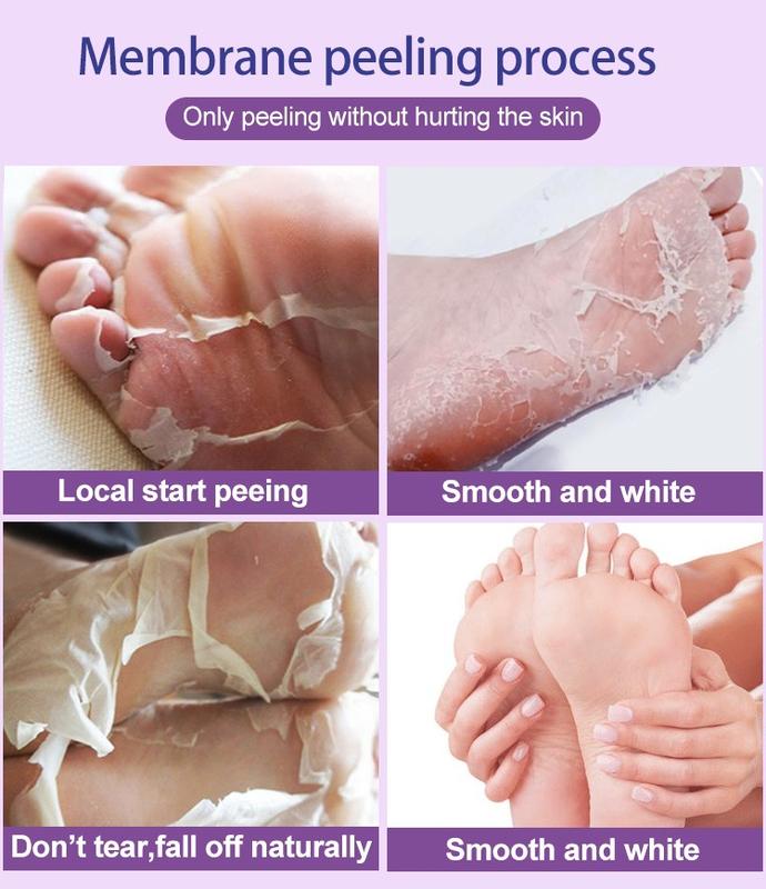 Foot Peeling Mask (3 Pairs) - Peeling Foot Mask Dermatologically Tested Repairs Heels & Removes Dry Dead Skin for Baby Soft Feet - Exfoliating Foot Peel Mask for Dry Cracked Feet (Lavender) Nail Smooth