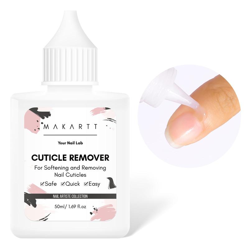 Makartt Cuticle Remover Liquid, 50ml Cuticle Softener, Professional Instant Cuticle Cream, Salon Quality Nail Care Cuticle Dissolver for Dry Cuticles Manicure and Pedicure Supplies Salon Home Use Nail Polish Polish