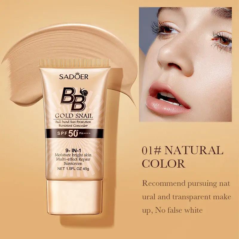 Long-lasting Golden Snail Bb Cream, Natural Look Liquid Concealer Foundation, Skin Color Corrective Makeup Cream, Lightweight Facial Makeup Products