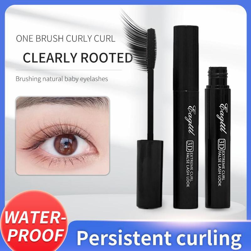 Natural Curl Eyelashes Mascara & Eyelash Curler, Large Capacity Mascara Stick, Long-lasting Lashes Lengthening & Volumizing & Curling Cosmetic