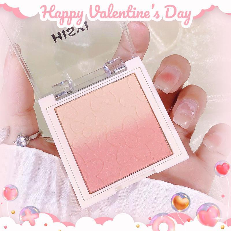 Non-Fading Two Tone Ombre Blush, Smooth Blush Powder, Cheeks Contour Blush Pressed Powder, Long Lasting Powder Blush, Natural Look Blush