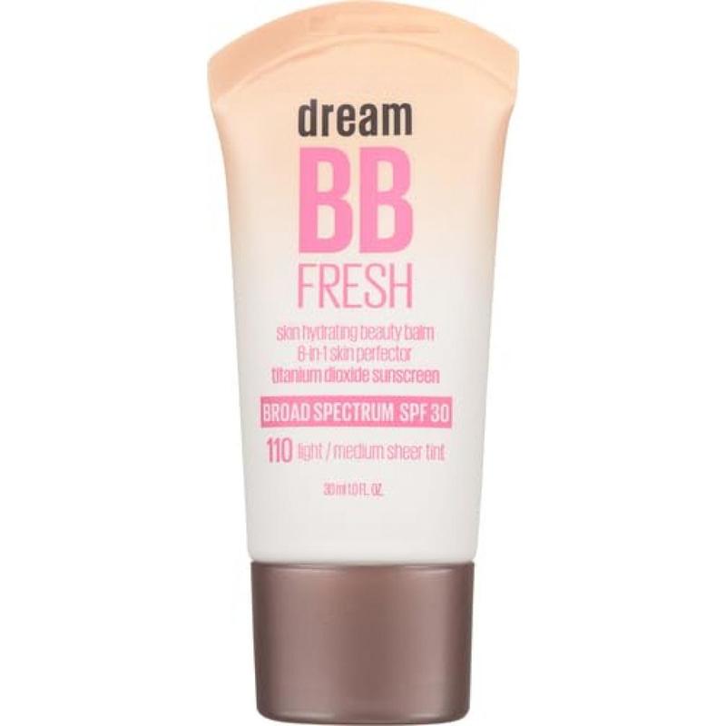 Dream Fresh Skin Hydrating BB cream, 8-in-1 Skin Perfecting Beauty Balm with Broad Spectrum SPF 30, Sheer Tint Coverage, Oil-Free, Light Medium, 1 Fl Oz