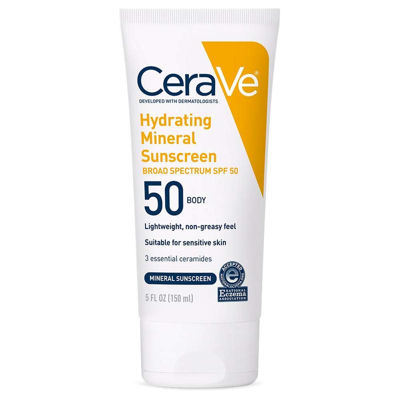 100% Mineral Sunscreen SPF 50 | Body Sunscreen with Zinc Oxide & Titanium Dioxide | Hyaluronic Acid & Ceramides | Oil Free & Non-Greasy | Hydrating Mineral Sunscreen For Body | 5 oz