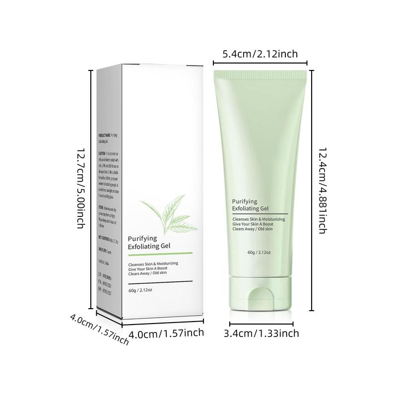 Green Tea Exfoliating Gel, Deep Cleansing Face & Body Scrub, Moisturizing Facial Skin Care Product for Women & Men