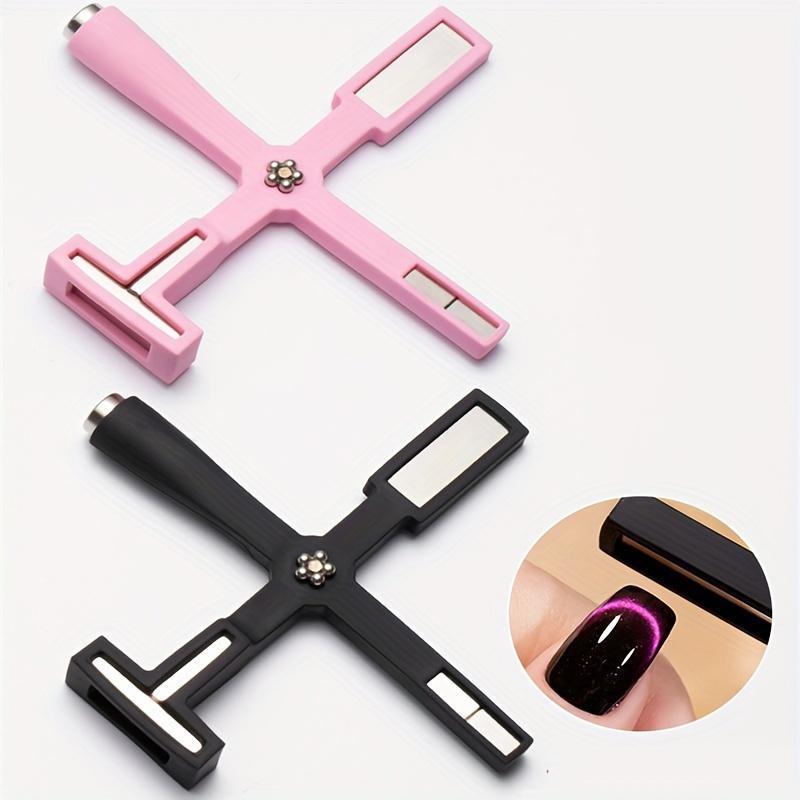 Cross-shaped Nail Art Tool, Multi-functional Cat Eye Nail Polish Glue Iron Stone Nail Art Tool, Manicure & Pedicure Tool