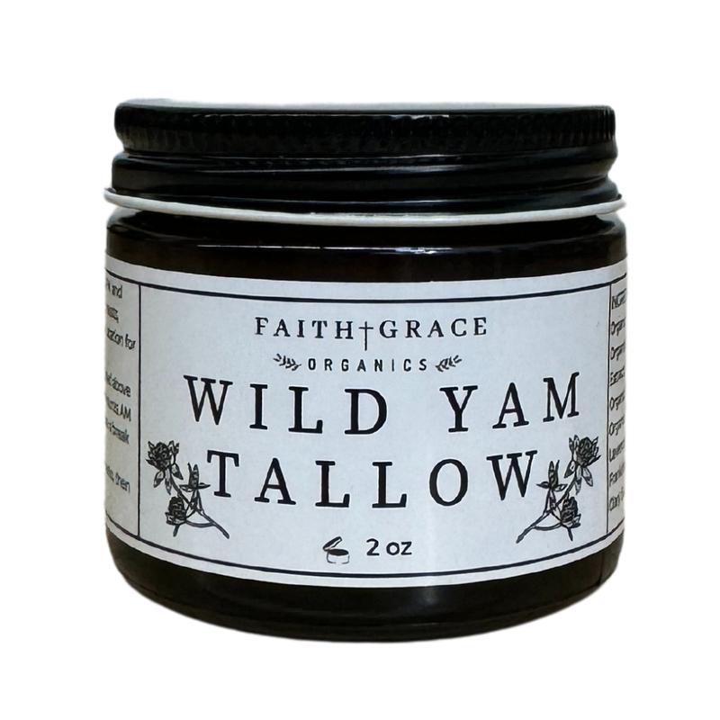 Wild Yam Tallow, made with organic ingredients, hand crafted in the USA