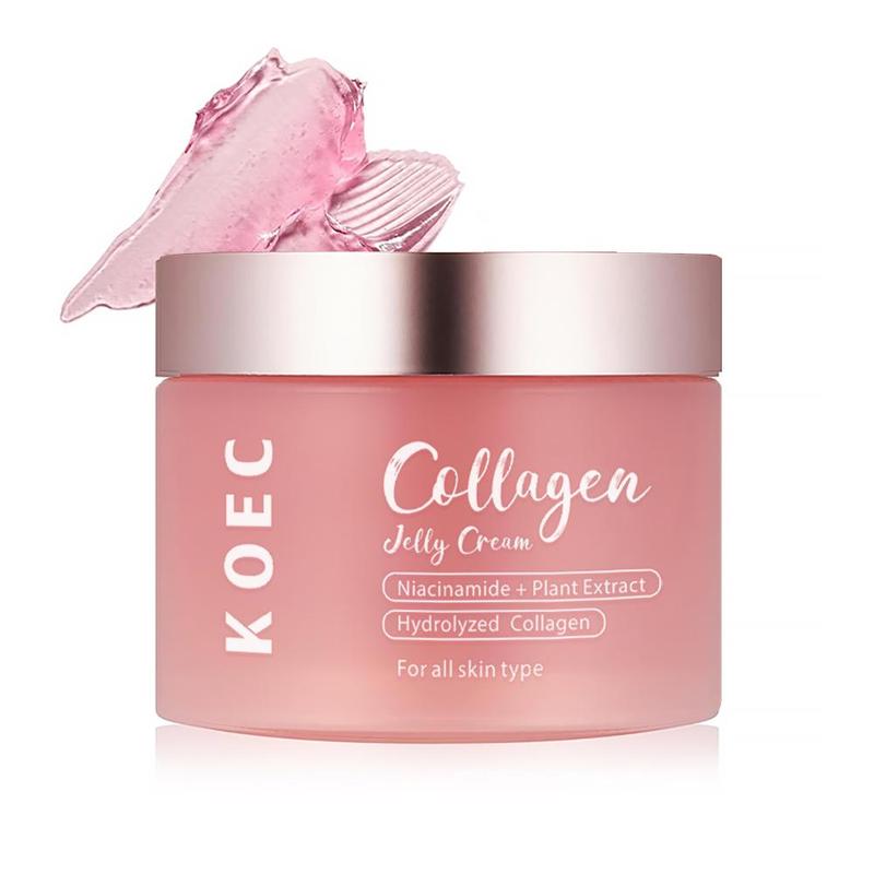 KOEC - Collagen Jelly Cream Niacinamide Gel Moisturizing &Brightening Mask | Instant Glow Booster Skin Barrier,Deep Hydration,Reduce Dryness | Facial Moisturizer | For All SkinTypes | 3.38fl.oz | Self Care, Glow Skin under Makeup