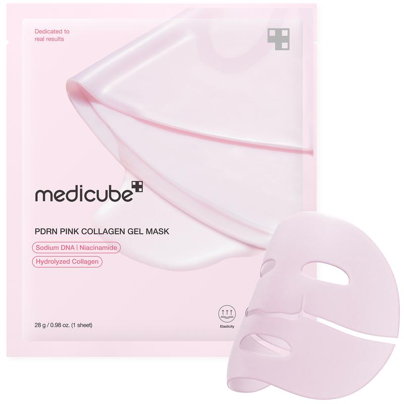 [Exclusive] PDRN Pink Collagen Gel Mask 4Counts | Korean #1 Color Changing Pink Glow Collagen Facial Mask